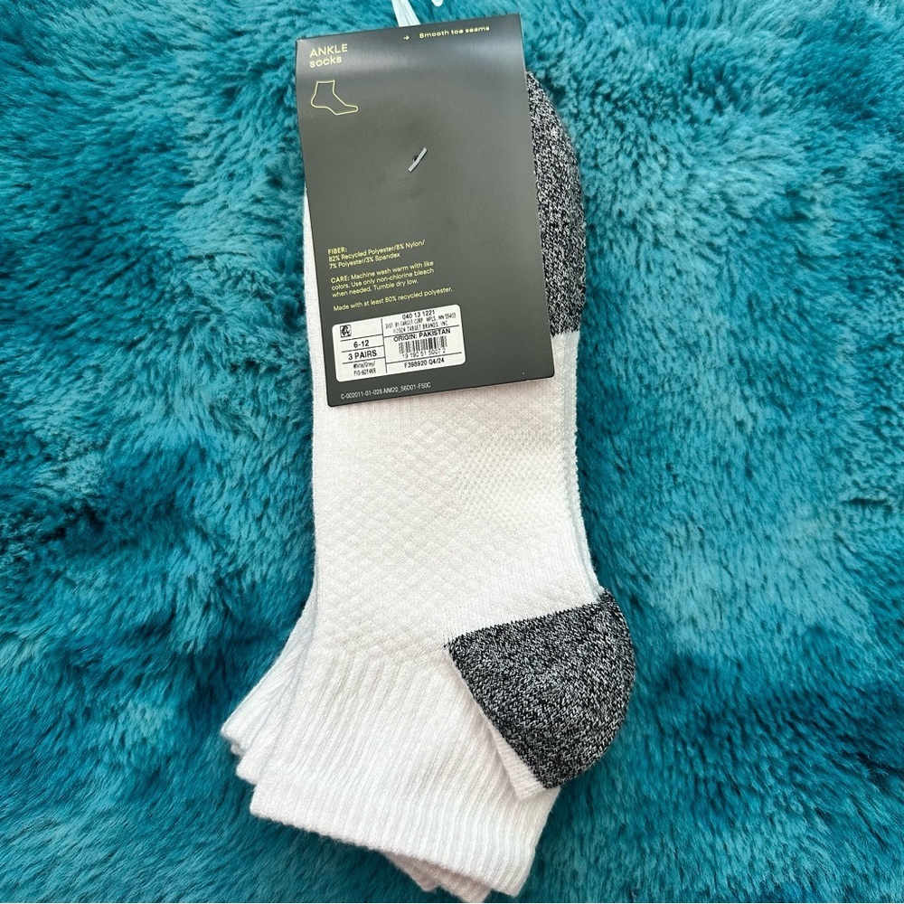 All in Motion Men's Active Ankle Socks 3pk Size 6-12 - Picture 10 of 12